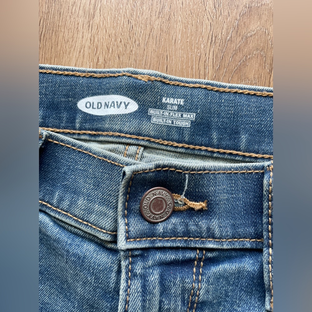 Old Navy Karate Slim Ripped Boys Jeans Size 14 with Built-in Flex Max - Picture 3 of 10